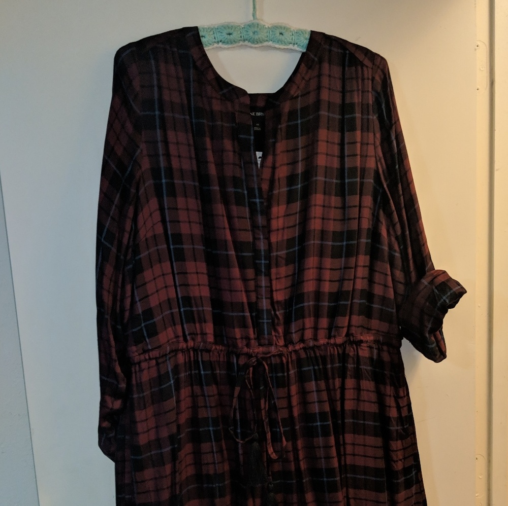 Lane Bryant red and black plaid dress